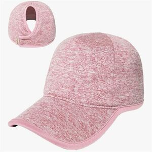 Ponyflo Women's Ponytail Baseball Hat Heathered Pink Rose UPF 50+
